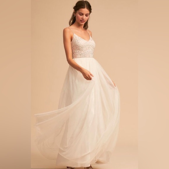 Adrianna Papell Violetta Prom OR Bridal Dress anthropology and bhldn size 10 - Picture 1 of 5